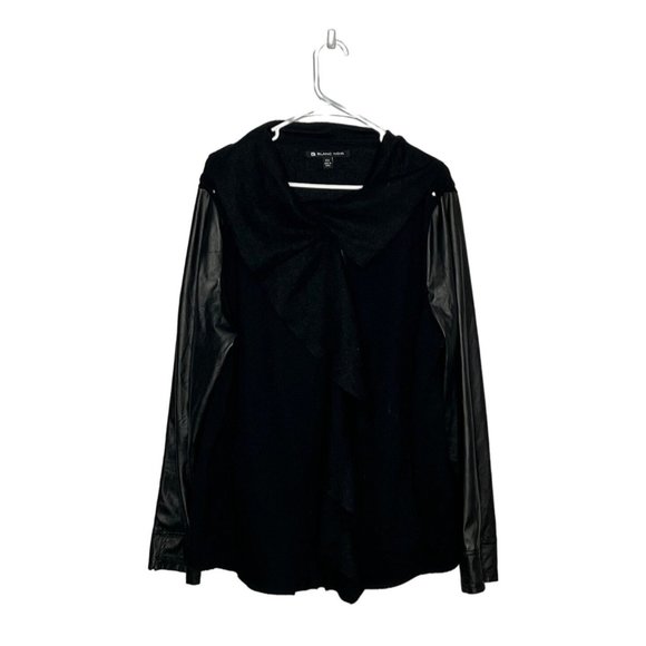 Blanc Noir full zip‎ front drape jacket faux leather sleeves size 2X - Picture 1 of 10
